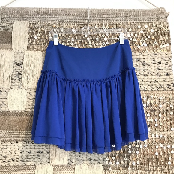 NWT Banana Republic royal blue flounce mini skirt - Picture 2 of 9